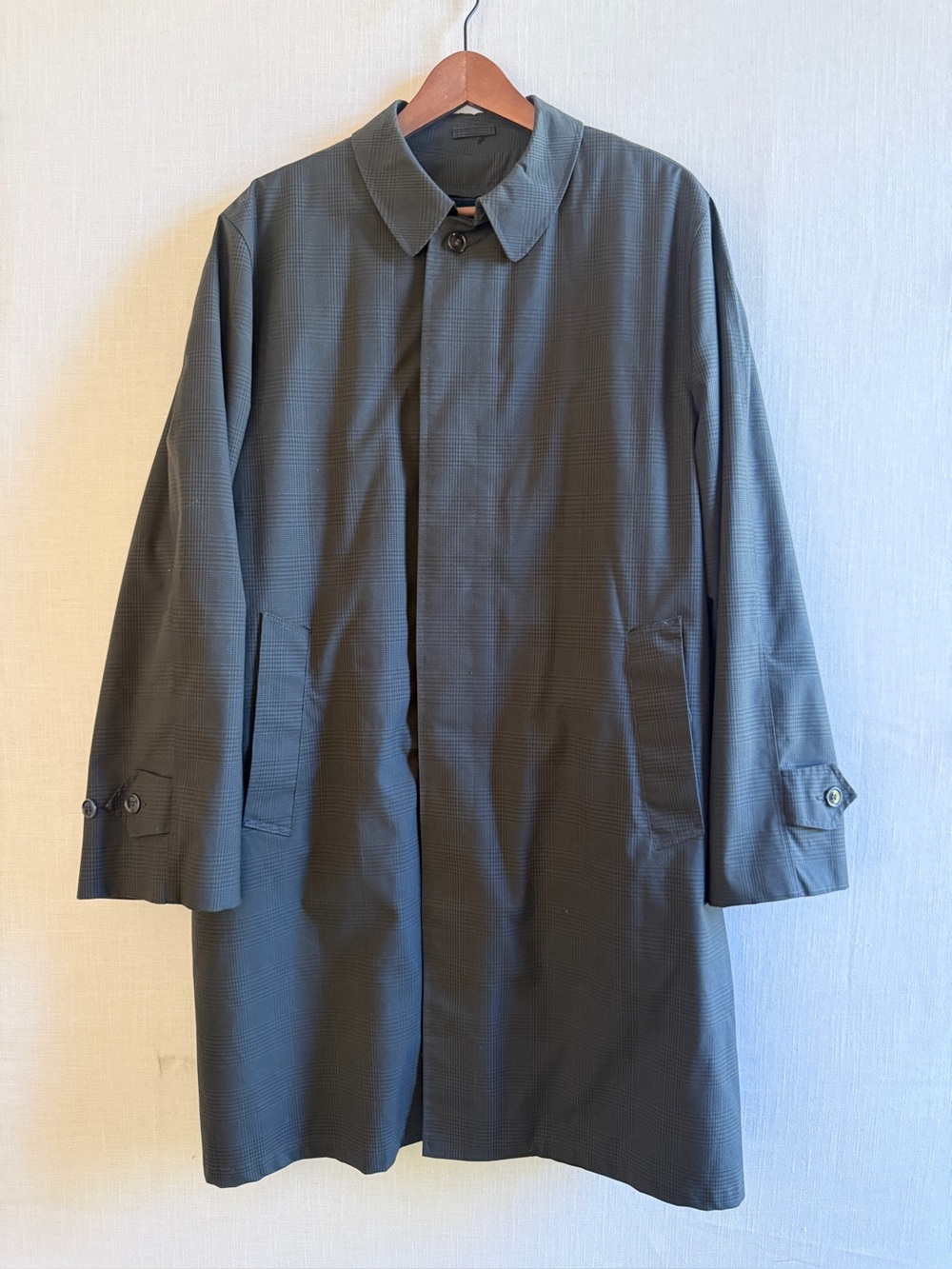 Vintage Towncraft Plus Glen Plaid Trench Coat w/ Lining